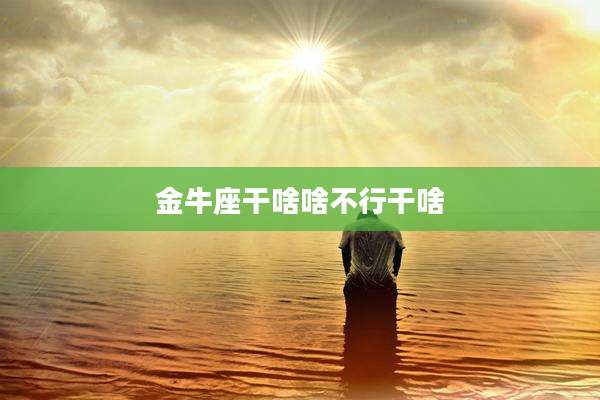 金牛座干啥啥不行干啥