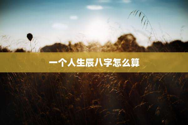 一个人生辰八字怎么算
