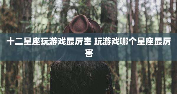 十二星座玩游戏最厉害 玩游戏哪个星座最厉害