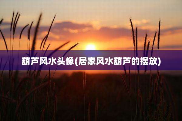 葫芦风水头像(居家风水葫芦的摆放)