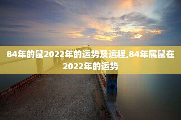 84年的鼠2022年的运势及运程,84年属鼠在2022年的运势