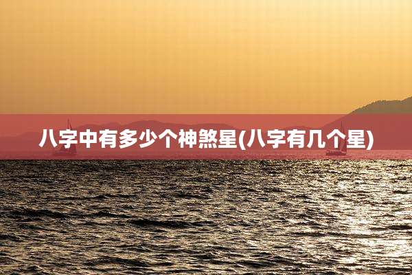 八字中有多少个神煞星(八字有几个星)
