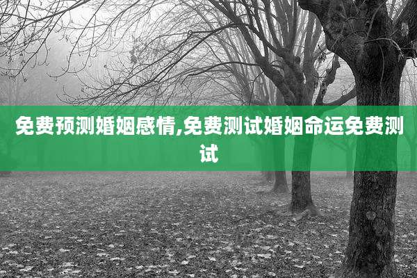 免费预测婚姻感情,免费测试婚姻命运免费测试