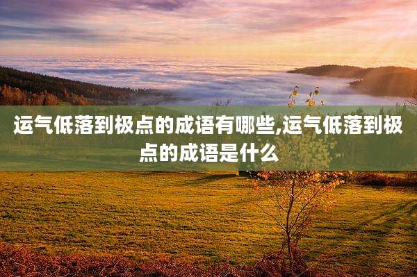 运气低落到极点的成语有哪些,运气低落到极点的成语是什么