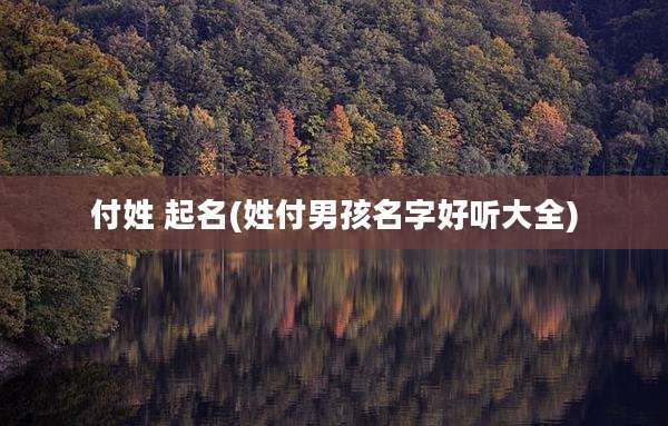 付姓 起名(姓付男孩名字好听大全)