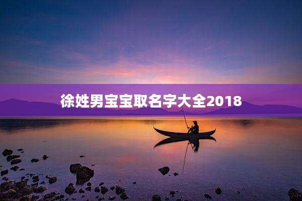 徐姓男宝宝取名字大全2018