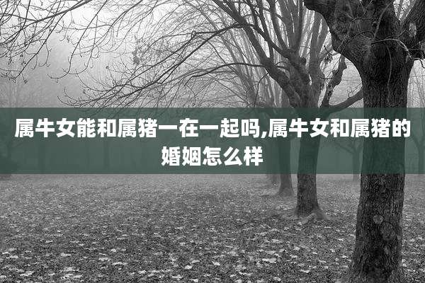属牛女能和属猪一在一起吗,属牛女和属猪的婚姻怎么样