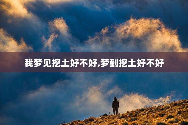 我梦见挖土好不好,梦到挖土好不好
