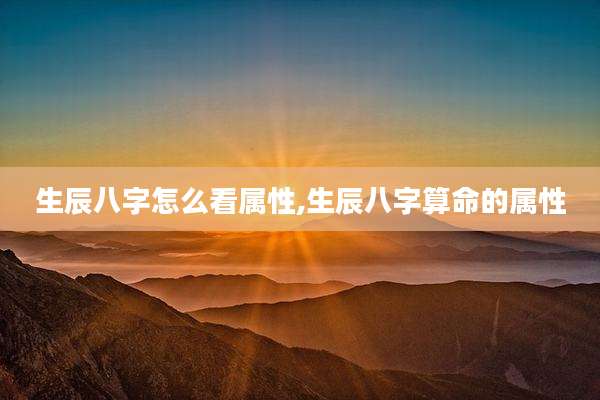 生辰八字怎么看属性,生辰八字算命的属性
