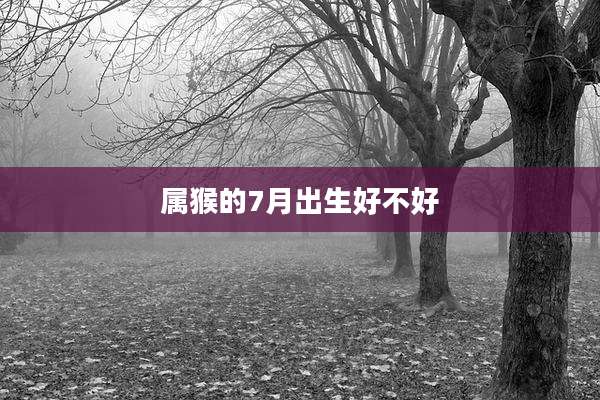 属猴的7月出生好不好