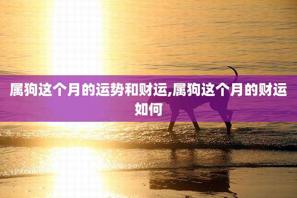 属狗这个月的运势和财运,属狗这个月的财运如何