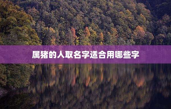 属猪的人取名字适合用哪些字