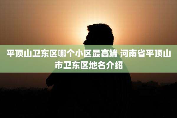 平顶山卫东区哪个小区最高端 河南省平顶山市卫东区地名介绍