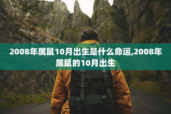 2008年属鼠10月出生是什么命运,2008年属鼠的10月出生