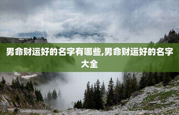 男命财运好的名字有哪些,男命财运好的名字大全