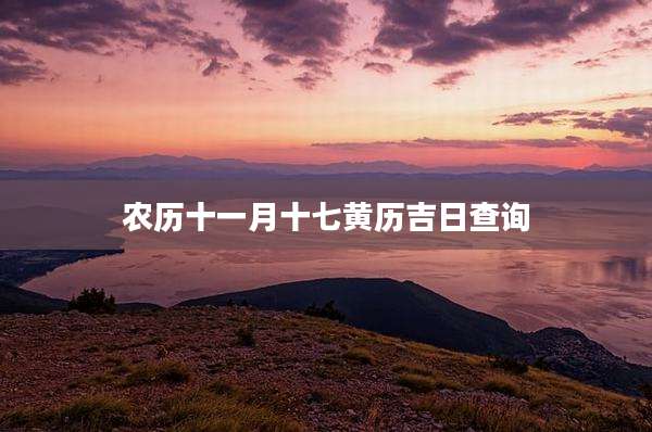 农历十一月十七黄历吉日查询