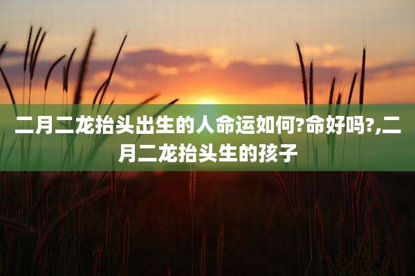 二月二龙抬头出生的人命运如何?命好吗?,二月二龙抬头生的孩子