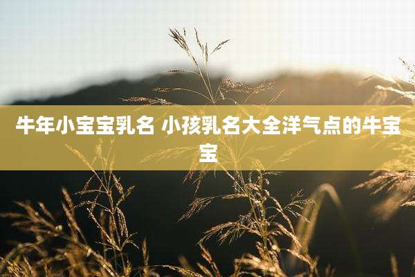 牛年小宝宝乳名 小孩乳名大全洋气点的牛宝宝