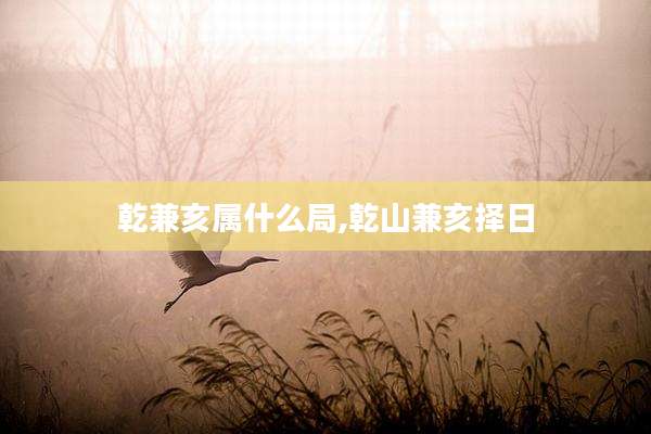 乾兼亥属什么局,乾山兼亥择日