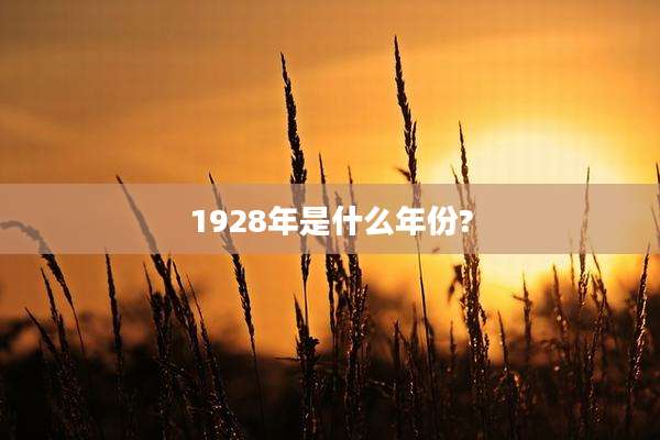 1928年是什么年份?