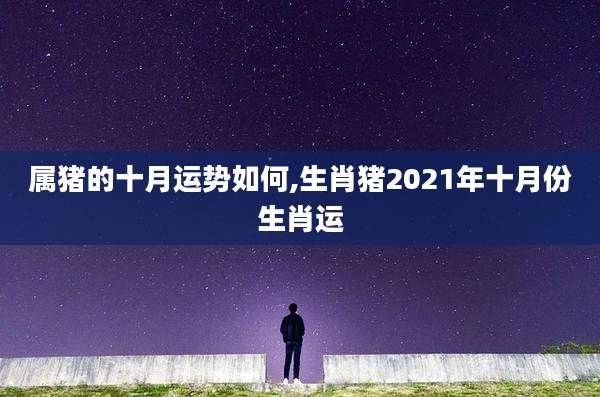 属猪的十月运势如何,生肖猪2021年十月份生肖运