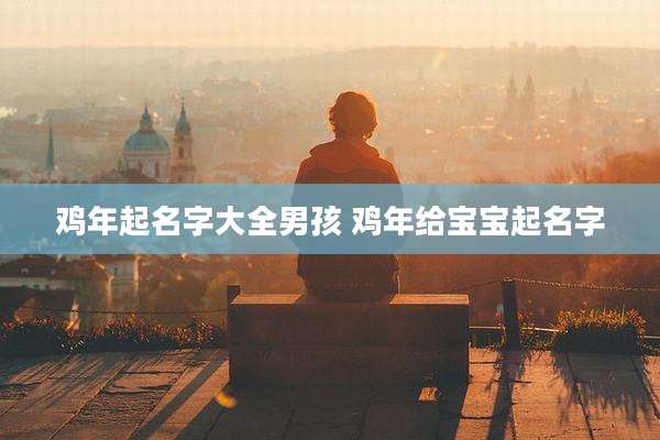 鸡年起名字大全男孩 鸡年给宝宝起名字