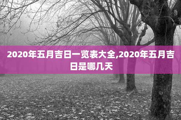 2020年五月吉日一览表大全,2020年五月吉日是哪几天