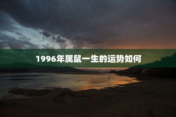 1996年属鼠一生的运势如何