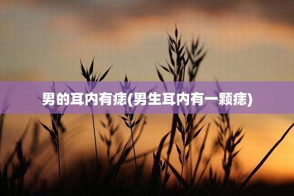 男的耳内有痣(男生耳内有一颗痣)