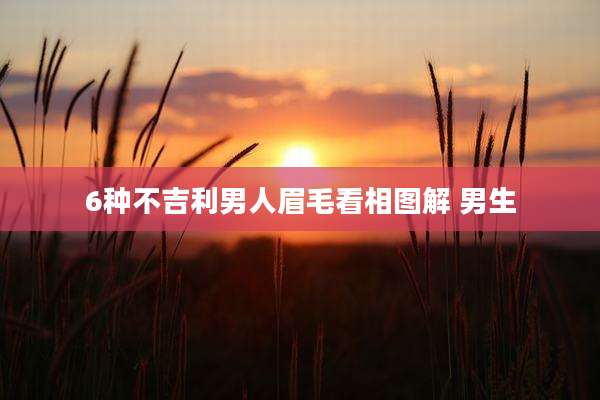 6种不吉利男人眉毛看相图解 男生