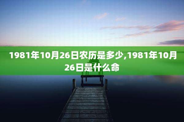 1981年10月26日农历是多少,1981年10月26日是什么命