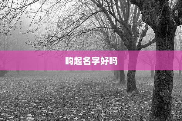 昀起名字好吗