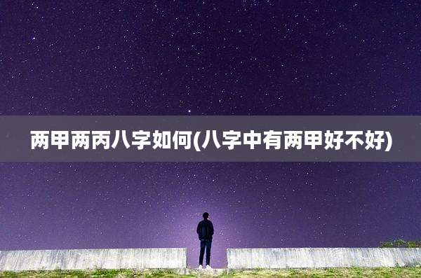 两甲两丙八字如何(八字中有两甲好不好)