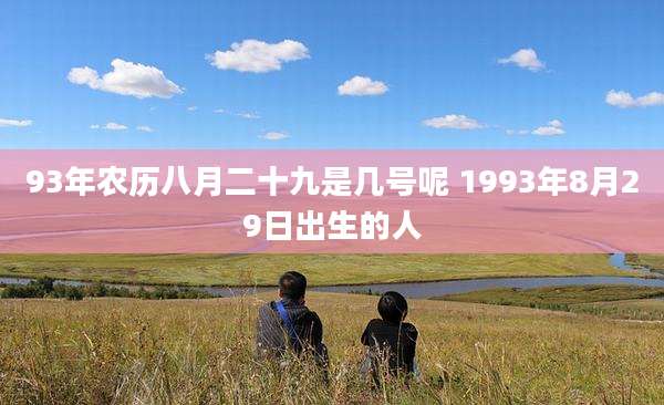 93年农历八月二十九是几号呢 1993年8月29日出生的人