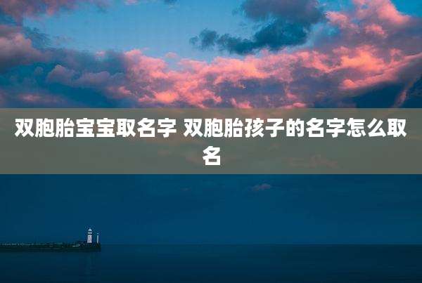 双胞胎宝宝取名字 双胞胎孩子的名字怎么取名