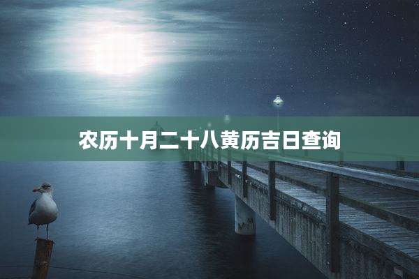 农历十月二十八黄历吉日查询