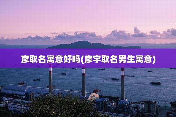 彦取名寓意好吗(彦字取名男生寓意)