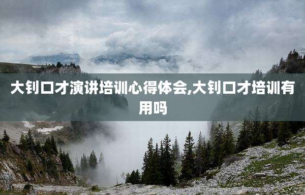 大钊口才演讲培训心得体会,大钊口才培训有用吗