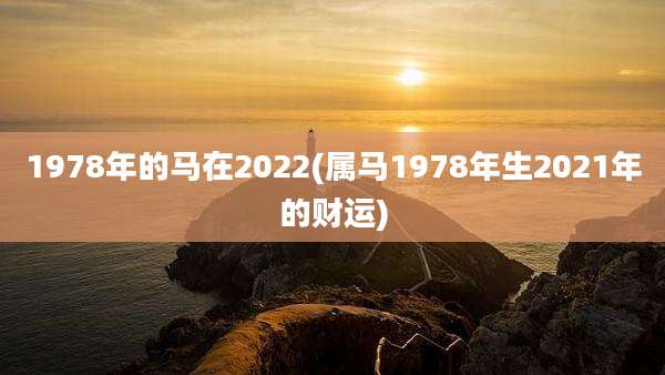 1978年的马在2022(属马1978年生2021年的财运)