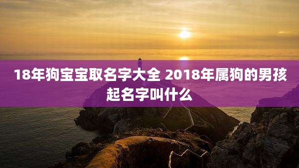 18年狗宝宝取名字大全 2018年属狗的男孩起名字叫什么