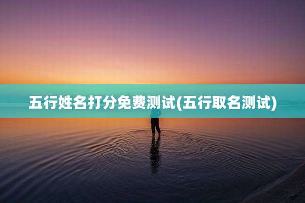 五行姓名打分免费测试(五行取名测试)