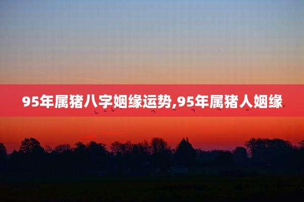 95年属猪八字姻缘运势,95年属猪人姻缘