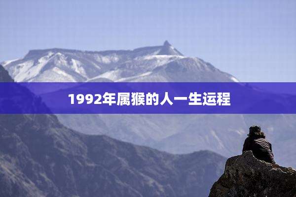 1992年属猴的人一生运程