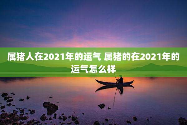 属猪人在2021年的运气 属猪的在2021年的运气怎么样