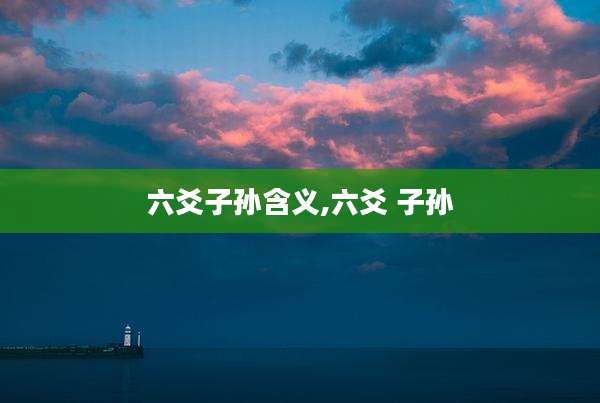 六爻子孙含义,六爻 子孙