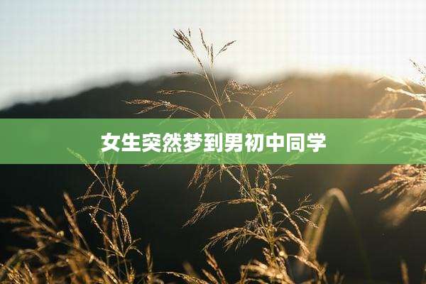 女生突然梦到男初中同学