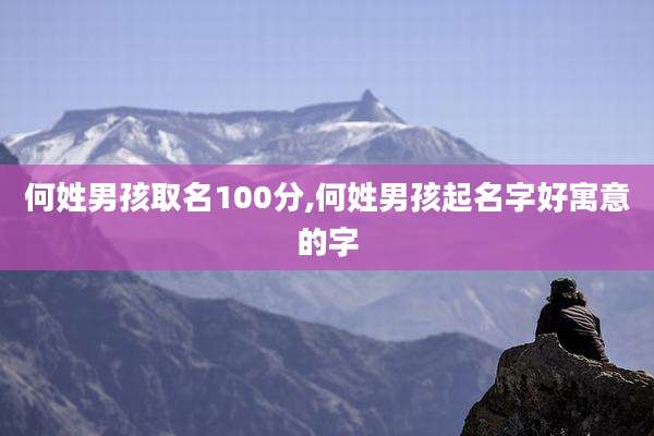 何姓男孩取名100分,何姓男孩起名字好寓意的字