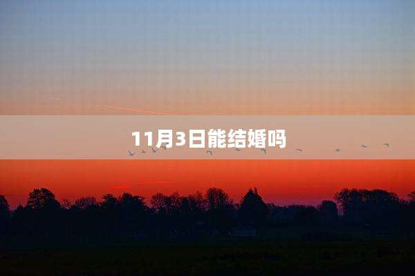 11月3日能结婚吗