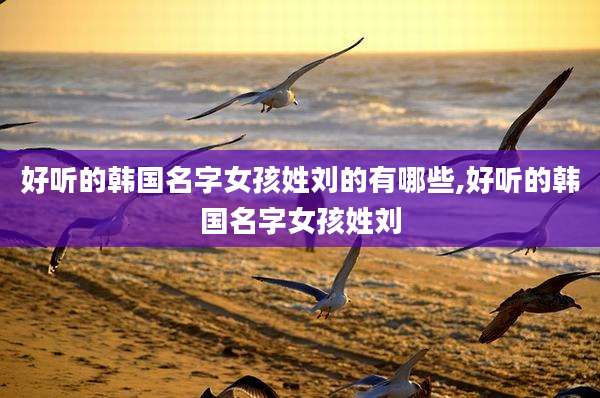 好听的韩国名字女孩姓刘的有哪些,好听的韩国名字女孩姓刘