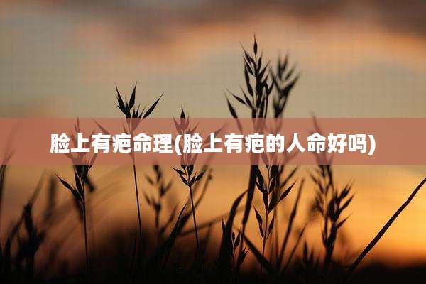 脸上有疤命理(脸上有疤的人命好吗)